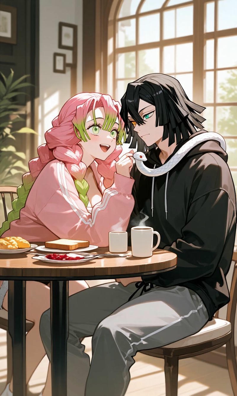 Ảnh Obanai va Mitsuri am ap