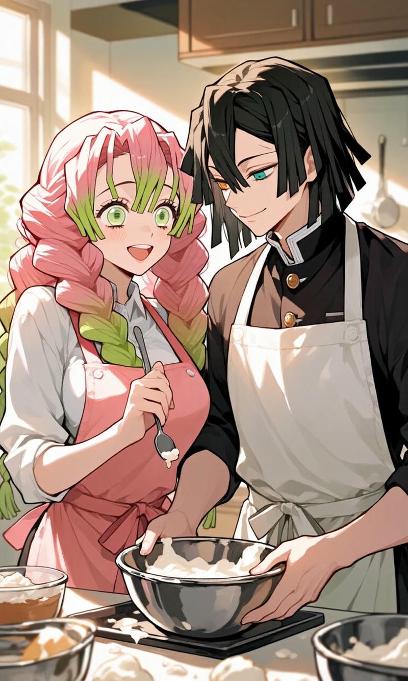 Ảnh Obanai va Mitsuri say dam