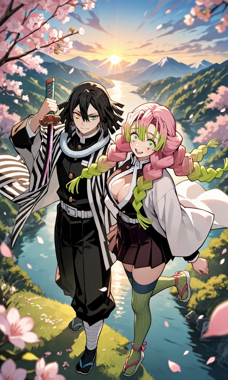 Ảnh Obanai va Mitsuri than mat