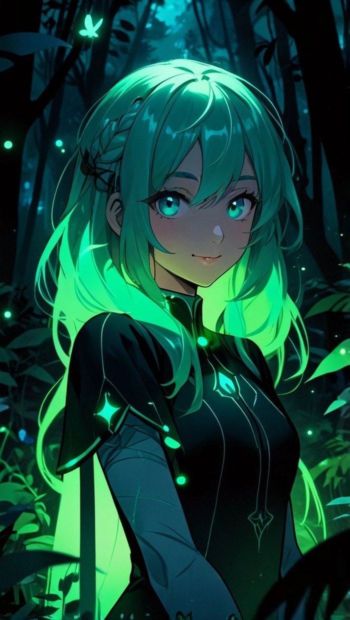 Ảnh anime buon mau xanh la