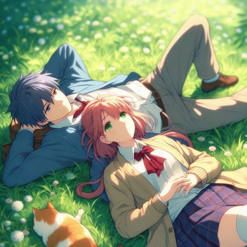 Ảnh anime cặp đôi hoc sinh yeu nhau