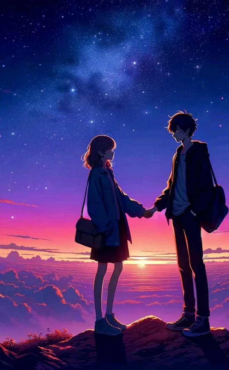 Ảnh anime cặp đôi nắm tay