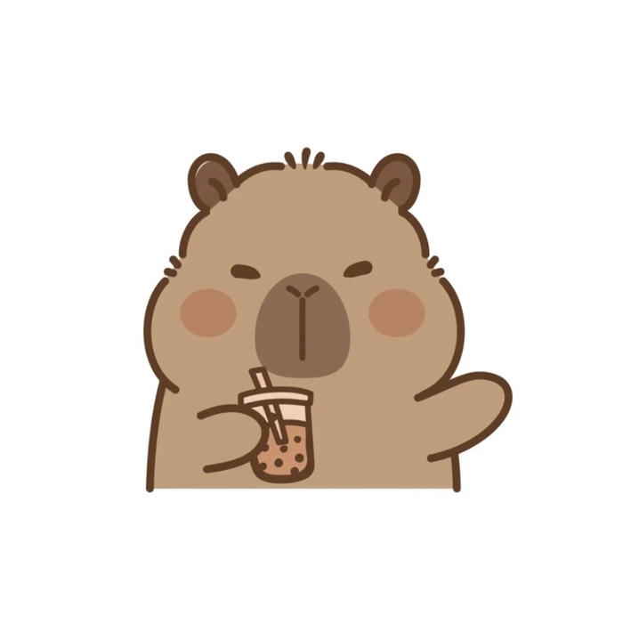Ảnh capybara chibi dang ve cham rai dễ thương