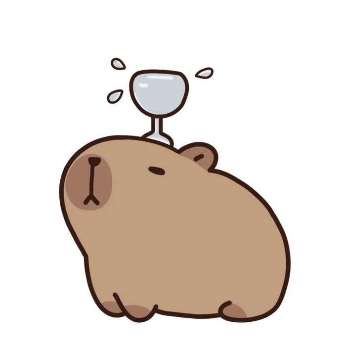 Ảnh capybara chibi đáng yêu voi biểu cảm hien