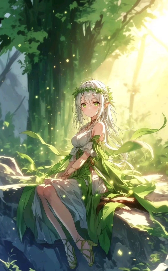 Ảnh nen anime xanh la