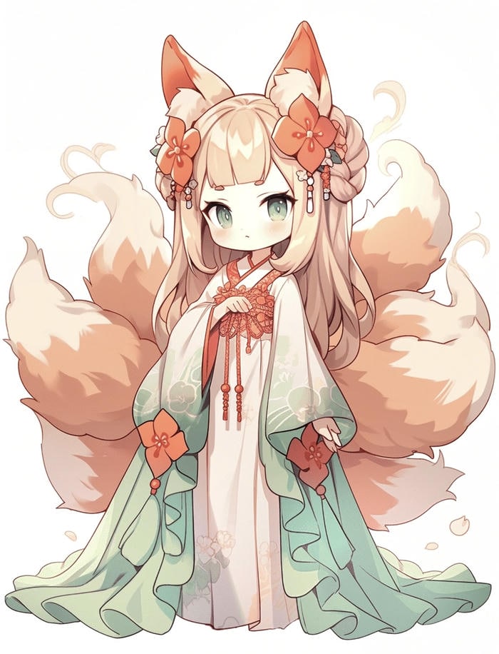 Anime chibi nu ho ly 9 duoi