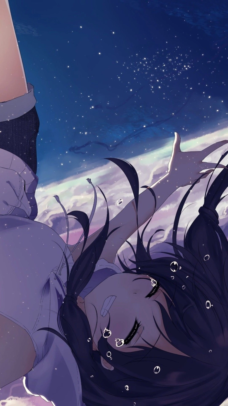 Anime cô gái khoc nhẹ nhàng