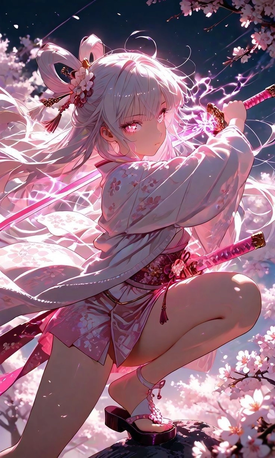 Anime girl toc hong siêu đẹp