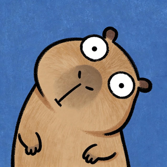 Bức ảnh capybara chibi dễ thương dung chat chibi