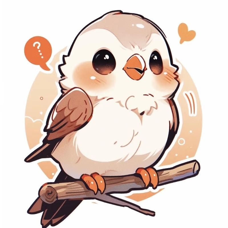 Bức hình chim chibi dễ thương theo kieu chibi