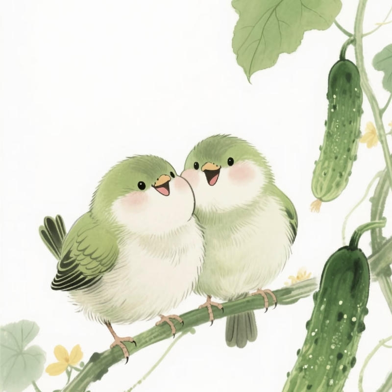 Bức hình chim chibi dung làm hình trang tri