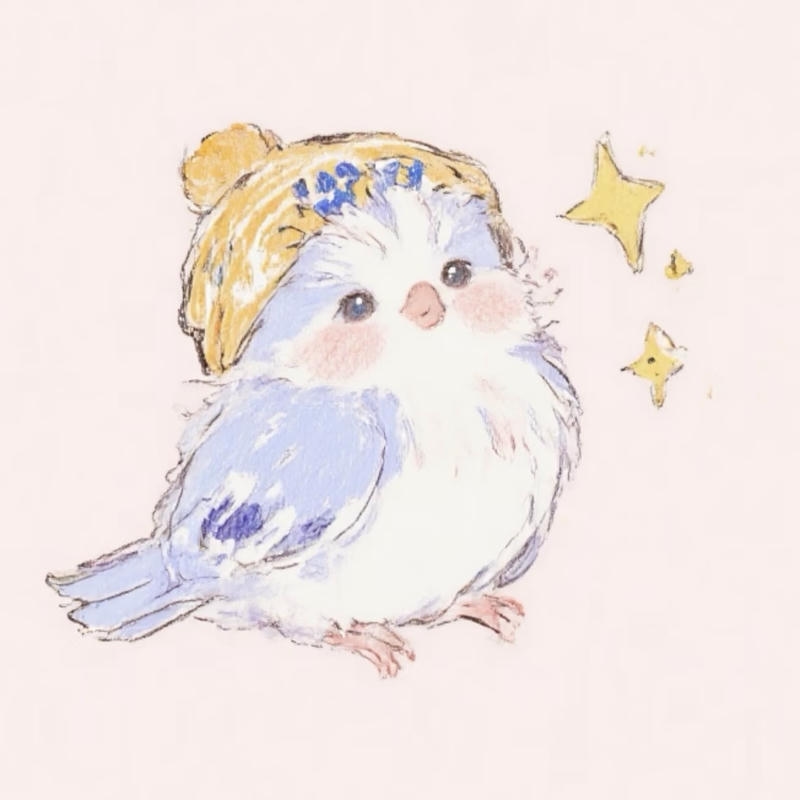 Bức hình chim chibi giup noi dung them sinh dong