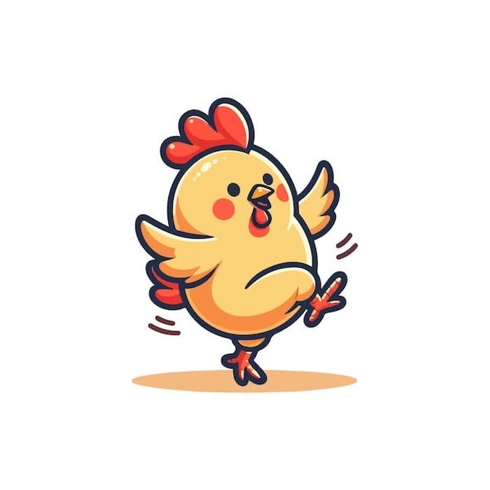 Con ga chibi dung cho thiet ke nhan dan