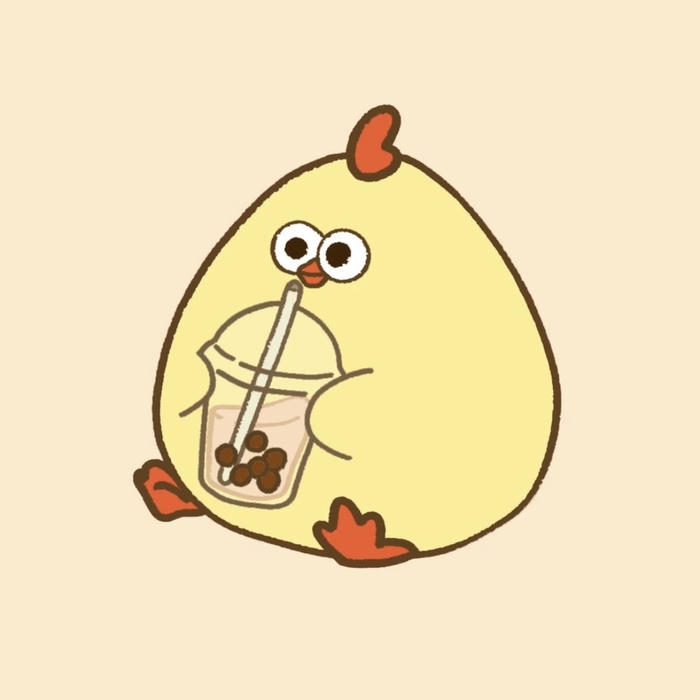 Ga chibi dang mum mim vui nhon