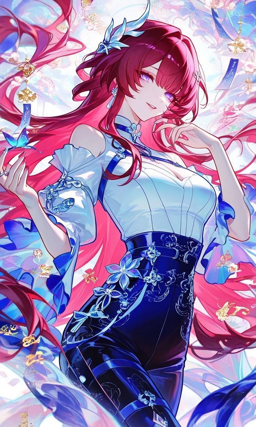 Gai anime toc hong cá tính