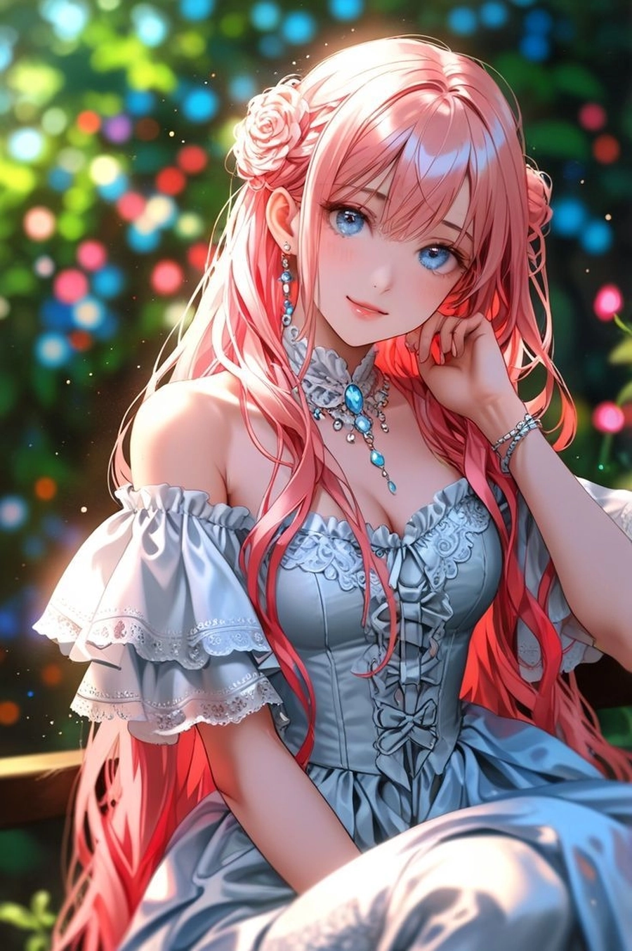 Gai anime toc hong cute