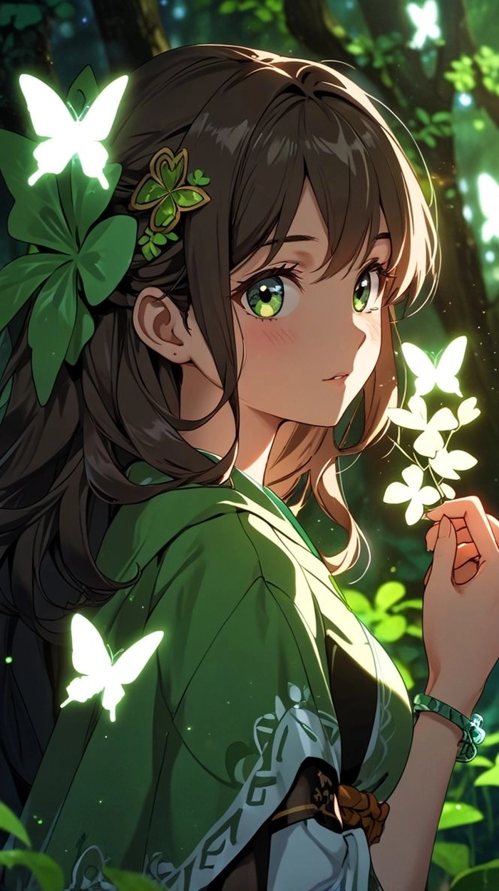 Hình ảnh anime mau xanh la