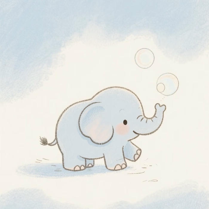 Hình ảnh voi chibi goi cảm giác trong veo