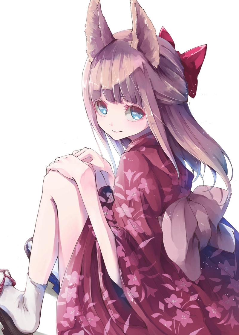 Hình anime cute trong kimono