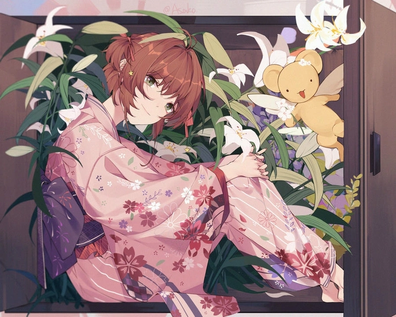 Hình dễ thương anime kimono