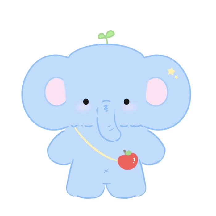 Hình voi chibi khien khong gian tro nen nhe tenh