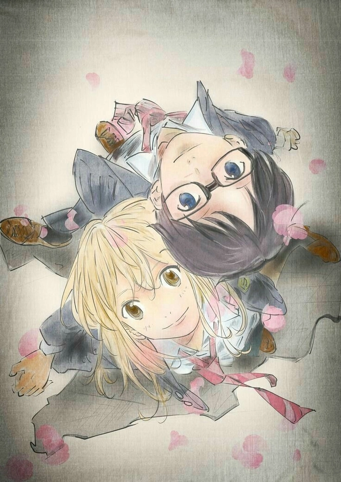 Kaori va Kousei khoanh khac đáng yêu