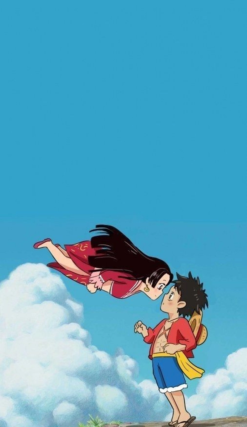 Luffy va Boa Hancock anime ngọt ngào