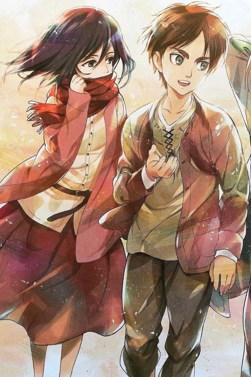 Mikasa va Eren lang man anime