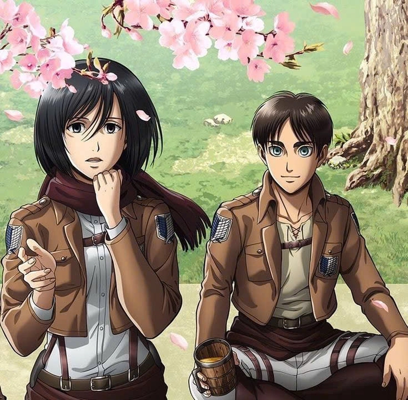Mikasa va Eren tinh cam anime