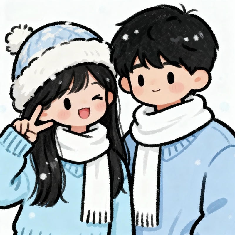 chibi cặp đôi phong cách anime dễ thương