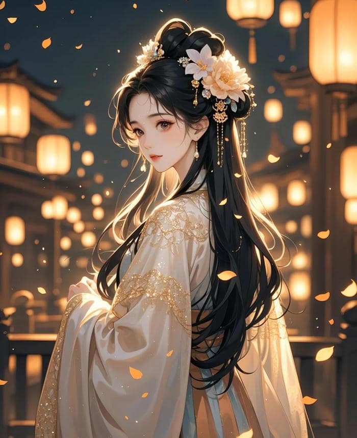 co trang ảnh den dem hình nền anime nu