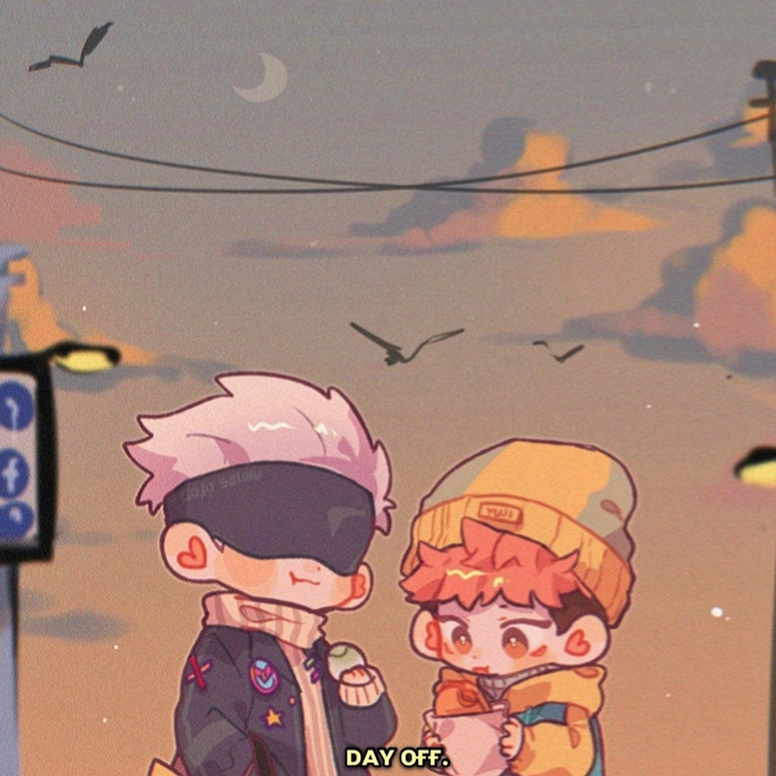 gojo x yuji chibi cute